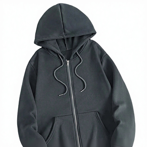 Sweat-shirt à capuche personnalisable pour hommes grands et corpulents, en velours uni, coupe ample, chaud pour l'automne, avec impression numérique - Product Image 5