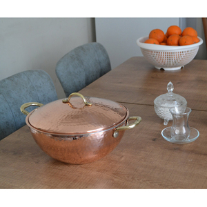 Olla de Cobre Puro con Diseño Martillado, la Más Vendida, Decorativa para Mesa, Cocina, Hogar, Hoteles, Restaurantes, Servicio de Catering - Product Image 1