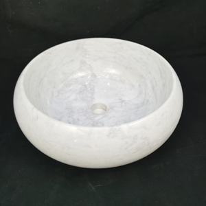 Lavabo de salle de bain rond en marbre naturel élégant et haut de gamme, écologique, durable, style luxueux avec finition polie pour usage domestique - Product Image 2