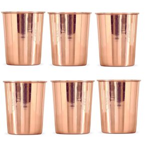 Gobelet martelé en cuivre pur, personnalisable, de luxe, pour l'eau, bienfaits santé et yoga, lot de 4 pièces 300 ml - Product Image 3