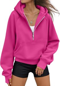 Sudadera con Capucha Unisex Rosa de Harry Johnson Production, Media Cremallera, Corte Regular, Felpa de Algodón, Color Sólido, Estilo Casual para Otoño - Product Image 2