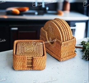 Manteles Individuales Trenzados Redondos Resistentes al Calor de Bambú de Ratán Tejido para Decoración del Hogar, Manteles Individuales para Mesa de Cocina - Product Image 4