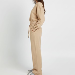 Ensemble jogging ample en sweat-shirt uni sur mesure, 2 pièces, respirant, style vintage brodé, hip-hop, hiver, OEM ODM - Product Image 3