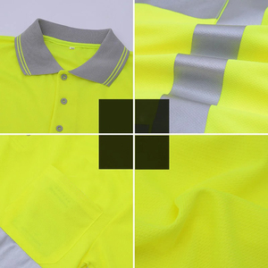 Custom Men High Visibility ANSI Class 2 Waterproof Cotton Polo Shirts with <b>LED</b> Flash Reflective Safety Vest Outdoor Worker Wear - Product Image 3