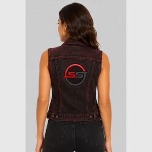 Chaleco Vaquero Ajustado para Mujer con Cierre de Botones Clásico, Chaqueta sin Mangas para Combinar en Capas, Ropa Casual de Calle y Actividades al Aire Libre - Product Image 3