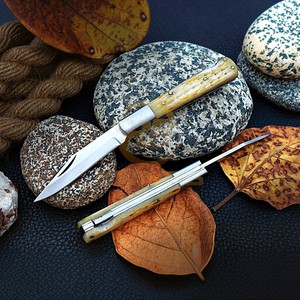 Custom Handmade <b>Bone</b> <b>Handle</b> Folding Pocket <b>Knife</b> – Stainless Steel EDC Slip Joint <b>Knife</b> for Camping, Hunting & Outdoor Use - Product Image 1