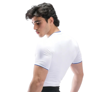 <b>Mens</b> Athletic Compression <b>White</b> <b>Shirt</b> Breathable Quick Dry Stretch <b>Short</b> <b>Sleeve</b> Workout Gym Training Sports Top Regular - Product Image 2