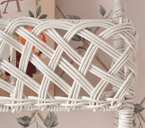 Étagère murale en rotin blanc, porte-revues tissé, étagère de rangement suspendue pour chambre d'enfant, coin lecture, décoration intérieure - Product Image 4