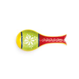 Poggiacucchiaio in Ceramica Excelsa Stile Tex Mex Multicolore 26x10.5x3 Cm - Product Image 2