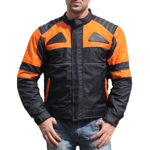 Men's Orange Black Color Blocked <b>Motorcycle</b> <b>Jacket</b> Full Sleeve Windproof All Seasons Racing Wear - Product Image 2