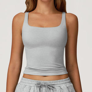 Débardeur noir à col carré pour femme, tricoté léger, idéal pour les vacances d'été, les promenades sur la plage et un style chic au quotidien - Product Image 3