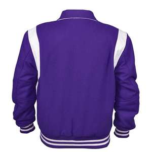 แจ็คเก็ต Letterman Varsity คุณภาพสูงสำหรับทุกเพศ ทำจากหนังแกะแท้ ปรับแต่งสีและโลโก้ได้ คอตั้ง แห้งเร็ว สวมใส่สบาย - Product Image 3