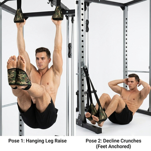New <b>Ab</b> Sling Strap Hanging Leg Raise Abdominal Arm Support Muscle Fit Building Padded Arm Support Slings Straps - Product Image 4