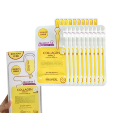 Maschera viso idratante Mediheal Collagen Impact Essential Mask Sheet EX, confezione da 10 pezzi, 3 pacchi in offerta con ingredienti a base di peptidi - Product Image 1