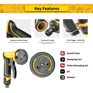 Boquilla de Pulverización de Agua de Alto Impacto de ABS/TPR+Corcho para Lavado de Autos con Diseño Ergonómico de Mango - Product Image 3