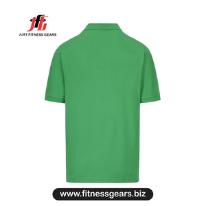 Chemise Homme Verte à Manches Courtes en Coton Piqué Couleur Unie Coupe Décontractée Respirante Tricotée Longueur Standard Séchage Rapide Personnalisable - Product Image 3