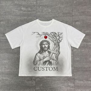 Fabricante de Ropa Personalizada, Camiseta 100% Algodón con Estampado DTG, Camiseta Extra Grande de Corte Cuadrado, Camiseta con Lavado Ácido Vintage para Hombre - Product Image 2