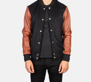 Veste universitaire tendance pour homme, logo personnalisé et broderie de patchs, veste de style universitaire surdimensionnée de qualité supérieure, streetwear urbain - Product Image 4