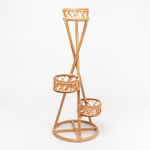 2 Tiers Indoor New Trend Luxury Decor Rattan Planter <b>Stand</b> Plant Flower Shelf Rack Green <b>Trees</b> <b>Stands</b> - Product Image 6