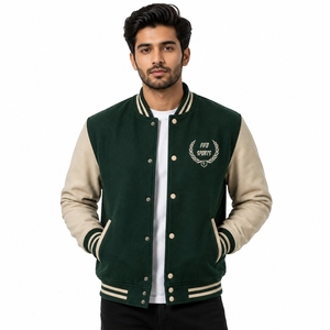 Chaqueta Varsity para Hombre, Tela de Lona, Estilo Urbano, Secado Rápido, Cierre de un Solo Botón, Diseño Personalizable, Alta Calidad - Product Image 1