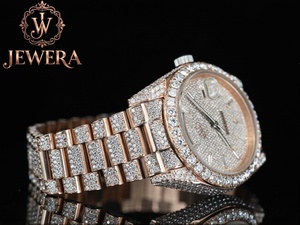 Luxury Men's Stainless Steel Analog Watch with Glass Dial Shiny Diamond Look Mechanical Auto Movement for Wedding Fashion Events - Product Image 3