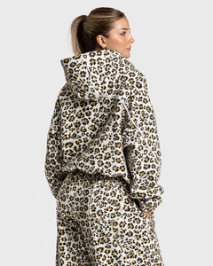 Ensemble survêtement femme hiver imprimé léopard en polaire, coupe ample, manches longues, tenue décontractée, livraison aérienne - Product Image 3