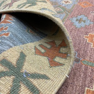 Tapis Kilim en laine fait main moderne, tissé à plat, élégant pour la décoration intérieure - Product Image 6