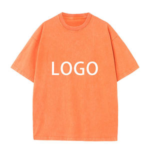 Camiseta Oversize Vintage con Lavado Ácido para Hombre, Algodón Pesado, Logotipo Personalizado, Estilo Urbano, OEM, Venta al por Mayor, Camiseta Lisa con Lavado Ácido - Product Image 1