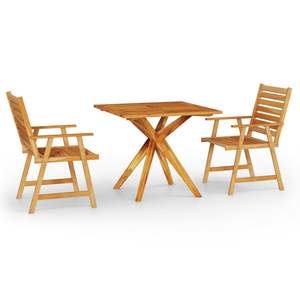 Conjunto de Comedor de Jardín de Madera de Acacia Sólida y Duradera, Natural y Elegante - Product Image 2