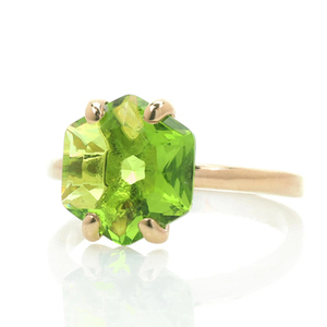 925 Sterling Silver Natural Green Hexagon <b>Peridot</b> Gemstone Stacking Fine <b>Ring</b> Minimalist Women's Fine Jewelry Wholesale Supplier - Product Image 5