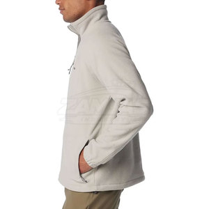 Chaqueta de forro polar con cremallera completa, de color liso, para adultos, con diseño de logotipo personalizado. - Product Image 6
