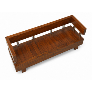 BridgeLine Solid Suar Wood Patio Bench Modern Design <b>Floating</b> <b>Frame</b> Outdoor Furniture for Resort Hotels Seating 4 - Product Image 4