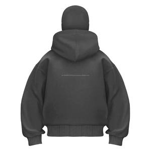 Thick Fleece 100% Cotton Balaclava Zip Hoodie Winter Face Cover Jacket Unisex Style OEM Custom Embroidery Embroidered Pocket - Product Image 2