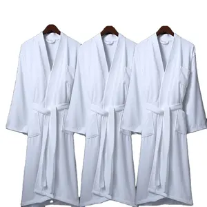 oem customized logo hotel bathrobe men women cotton towel material cut velvet thick pure cotton hotel bathrobe