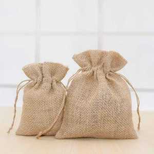 <b>Small</b> Jute Gift Pouches – Natural Fiber <b>Drawstring</b> <b>Bags</b> for Return Gifts, Jewelry and Promotional Use - Product Image 6