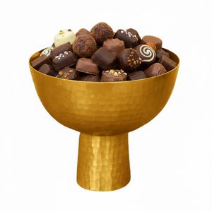 Élégante coupelle à chocolat en métal martelé doré à bord festonné, plateau décoratif pour chocolats, desserts, décoration festive pour la maison, centre de table - Product Image 2