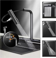 Évier multifonctionnel, acier inoxydable 304, évier de cuisine à cuve unique, évier LED, évier piano