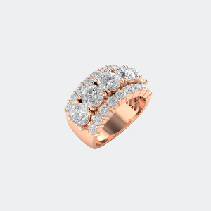 2.70CTW Round Cut Pave Prong Set Multi Row <b>Statement</b> <b>Ring</b> Luxury <b>Ring</b> for Women with Cluster Diamond Design and Wide Band - Product Image 5