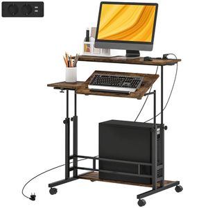 Brown Vertical Home/Office Study <b>Desk</b> Computer <b>Desk</b> for Optimal Workspace - Product Image 5
