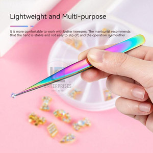 Pince à épiler pour extensions de cils en acier inoxydable, écologique, vente en gros, outils manuels réutilisables, durables, longueur 10 mm, haute qualité - Product Image 4