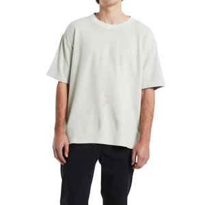 เสื้อยืดคอกลมสีเทาชาร์โคลทรงหลวมสำหรับผู้ชาย ผ้าคอตตอนหนา ทนทานต่อการซีดจาง สไตล์คนเมือง แฟชั่นเสื้อยืดโอเวอร์ไซส์สำหรับผู้ชาย - Product Image 3