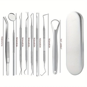 Kit de Soins Dentaires Professionnel Manuel - Nettoyeur de Langue et Outils Dentaires en Acier Inoxydable avec Poignée Ergonomique, Miroir Buccal et Étui de Voyage - Product Image 4