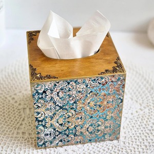 Boîte à mouchoirs rectangulaire en bois imprimé, boîte à mouchoirs classique en bois imprimé pour l'organisation de la maison, boîte de rangement en gros - Product Image 1