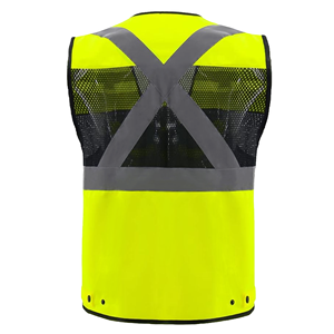 Gilet de sécurité haute visibilité réfléchissant zippé avec poches, unisexe, certifié EN, imprimé sérigraphié, pour le travail et la construction - Product Image 2