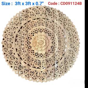 Paneles Decorativos de Pared Tailandeses Clásicos Grabados, Hechos a Mano, de Madera de Teca Ecológica de Alta Resistencia, 3 pies, Decoración para el Hogar - Product Image 4