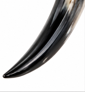 Taza para Beber Hecha a Mano con Cuerno de Búfalo, Forma Natural, Tema Animal, Artículo Coleccionable, Correa de Cuero, Cordones Negros - Product Image 2