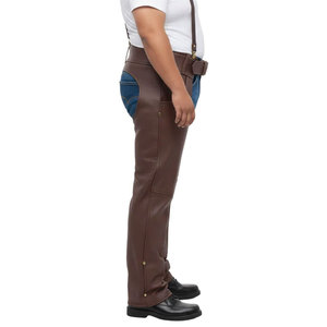 High-Quality Leather Riding Chaps with <b>Foam</b> <b>Padded</b> Back and Adjustable Waist Buckle Closure Chaps For Men's - Product Image 4