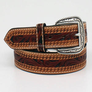 Ceinture en cuir Western personnalisée, motif tressé, cuir embossé et travaillé à la main, pour homme et femme - Product Image 2