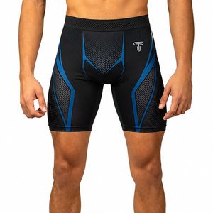 Shorts de compression pour hommes, vêtements de sport et fitness, fabriqués au Pakistan, prix bas, contraste de couleurs. - Product Image 1