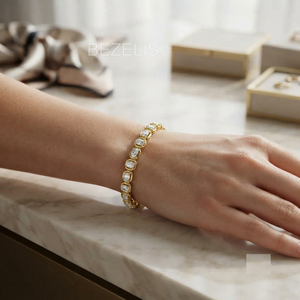 Bracelet en diamant de laboratoire brillant de 82 carats au total, serti clos, taille brillant, ovale et rond, fabriqué à la main par des experts. - Product Image 5